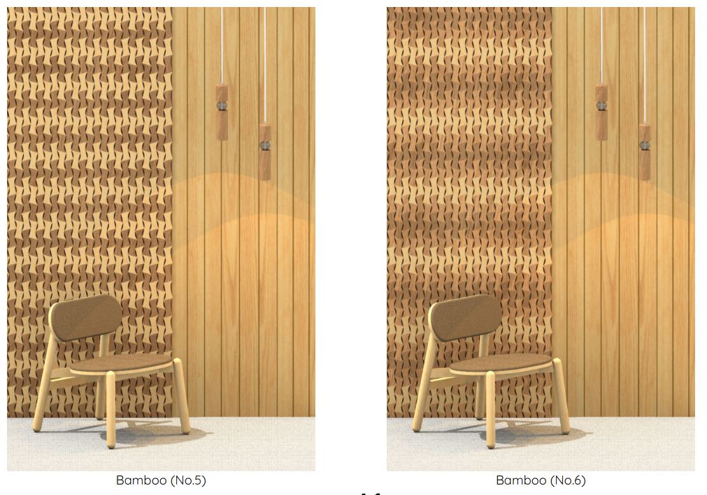 material wall decor bamboo pattern